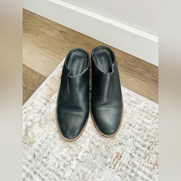 Kelsi Dagger Brooklyn Kellum Ankle Boot Black Leather Western Mule Slide 6.5 - Picture 4 of 9